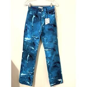 Zara NWT Ocean Print Jeans Size 0 Us Women Dolphin